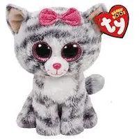 Ty Plush toy gray cat Kiki, 15.5 cm
