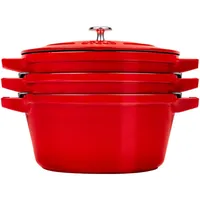 Zwilling Set of 3 cast iron cookware with lid Staub 40508-387-0 - red 24 cm
