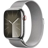 Apple Watch Series 9 Gps  Cellular 45Mm Silver Stainless Steel Case and Milanese Bracelet Mrmq3 Mrmq3Ks/A

