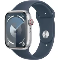 Apple Watch Series 9 Gps  Cellular 45Mm Silver Aluminium Case with Storm Blue Sport Band - M/L
