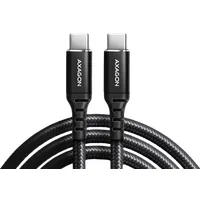 Axagon Data and charging Usb 2.0 cable 1.5 m long. Pd 60W, 3A. Black braided.