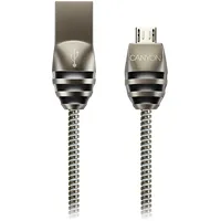 Canyon Um-5, Micro Usb 2.0 standard cable, Power  And Data output, 5V 2A, Od 3.5Mm, metallic Jacket, 1M, gun color, 0.04Kg