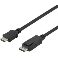 Deltaco Displayport to Hdmi cable, 4K Uhd, 3M, black / Dp-3030-K 00110013
