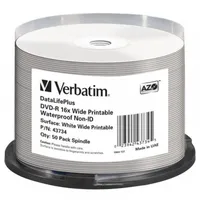 Dvd-R 4.7Gb Verbatim 16X Inkjet white Full Surface Glossy 50Er Cakebox 43734