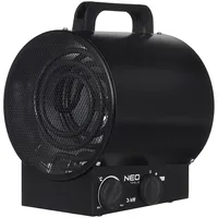 Neo Tools 90-066 electric space heater Stainless steel 3000 W Black
