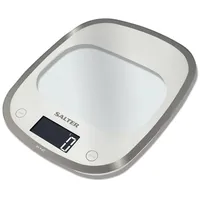 Salter 1050 Whdr White Curve Glass Electronic Digital Kitchen Scales