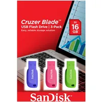 Sandisk Cruzer Blade Usb Flash Drive 3-Pack - 16Gb Ean 619659153755