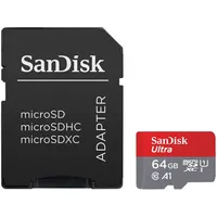 Sandisk Ultra Microsdxc 64Gb  Sd Adapter 140Mb/S A1 Class 10 Uhs-I