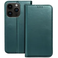 Smart Magneto book case for Iphone 15 Pro dark green