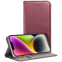 Smart Magneto book case for Motorola G42 burgundy