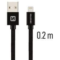 Swissten Textile Fast Charge 3A Lightning Data and Charging Cable 20 cm