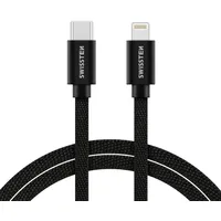 Swissten Textile Universal Quick Charge 3.1 Usb-C to Lightning Data and Charging Cable 1.2M