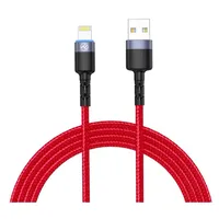Tellur Data cable Usb to Lightning with Led Light, 3A, 1.2M red