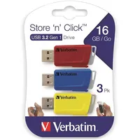 Verbatim Store N Click - Usb 2.0 3X16 Gb Red/Blue/Yellow 16