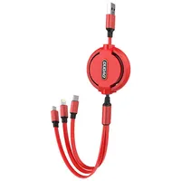 Dudao Usb cable  L8H 3In1 Usb-C / Lightning Micro 2.4A, 1.1M Red
