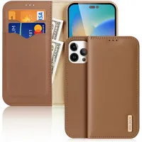 Dux Ducis wallet case Hivo for Iphone 15 Pro brown