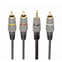 Gembird Ccap-4P3R-1.5M 3.5Mm 4Pin To 3Rca/Av 1.5M Audio Cable