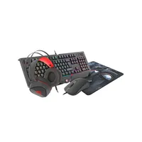 Genesis Combo set 4In1 cobalt 330 rgb keyboard  mouse Headphones mousepad, us layout Wired On-Ear
