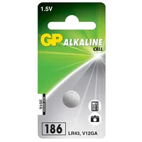 Gp Batteries Alkaline Button Cell Lr43 Blister with 1 battery. 3V