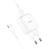 Hoco travel charger Usb A  cable to Type C 2.1A N2 white