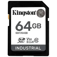 Kingston 64Gb Sdxc Industrial 40C to 85C C10 Uhs-I U3 V30 A1 pSLC Sdit/64Gb