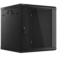 Lanberg Rack Cabinet 19 Wall-Mount 12U/600X600 Flat Pack With Glass Door Black V2