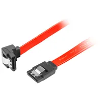 Lanberg Sata Data Ii 3Gb/S F/F Cable 30Cm Angled Metal Clips Red