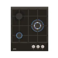 No name Simfer Hob H4.305.Hgssp Gas on glass Number of burners/cooking zones 3 Rotary knobs Black
