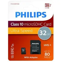 Philips Microsdhc 32Gb Cl10 80Mb/S Uhs-I Adapter Retail