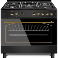 Ravanson Kwge-K90-6 Top Chef cooker Freestanding Electric Gas Black
