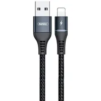 Remax Cable Usb Lightning  Colorful Light, 2.4A, 1M Black
