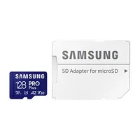Samsung Pro Plus 128Gb Microsd Card With Sd Adapter, Microsdxc Memory Card, Flash memory Class U3, V30, A2, Adapter