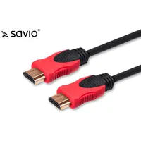 Savio Cl-141 Hdmi cable 10 m Type A Standard Black,Red
