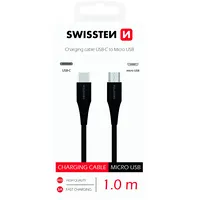 Swissten Basic Universal Quick Charge 3.1 Usb-C to Micro Usb Data and Charging Cable 1M