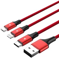 Unitek C4049Rd Usb cable 1.2 m A C/Micro-Usb B/Lightning Red
