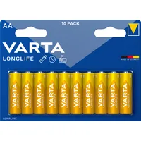 Varta Longlife alkaline battery, 10 pcs Aa Lr6 batteries 4106101461
