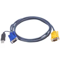 Aten Usb Cable 3M 2L5203Up, 3 m, Vga, Black, 