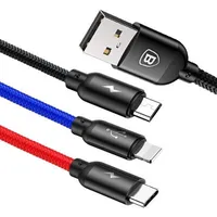Baseus cable 3In1 Usb A to Micro / Lightning Type C 3,5A Camlt-Bsy01 0,3 m black
