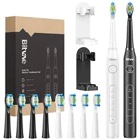 Bitvae Sonic toothbrushes with tips set and 2 holders  D2D2 White black
