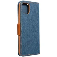 Canvas Book case for Samsung S23 navy blue