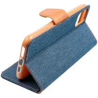 Canvas Book case for Samsung S23 Plus navy blue