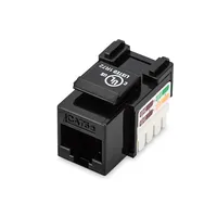 Digitus Class D Cat 5E Keystone Jack Dn-93501 Unshielded Rj45 to Lsa Black Cable installation via strips, color coded according Eia/Tia 568 A  And B The keystone module supports transm