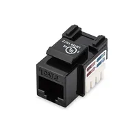 Digitus Class E Cat 6 Keystone Jack  Dn-93601 Unshielded Rj45 to Lsa Black Cable installation via strips, color coded according Eia/Tia 568 A And B The keystone module supports transmi