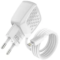 Foneng Charger  Eu25 Usb-A 2-Port 2.4A with Lightning cable White
