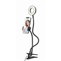 Gembird Selfie ring light with phone holder  Led-Ring4-Ph-01 Abs metal Black cm