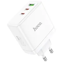 Hoco wall charger 2 x Type C  Usb A Qc Pd 65W Gan N30 white