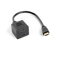 Lanberg HdmiM-2X HdmiF Adapter Cable 20Cm Black Splitter