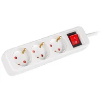 Lanberg Power Strip 1.5M 3X Schuko Outlets With Circuit Breaker Quality-Grade Copper Cable White