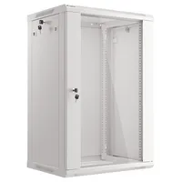 Lanberg wall-mounted installation rack cabinet 19 18U 600X450Mm gray Glass door
