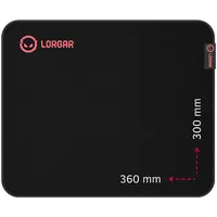 Lorgar Main 323, Gaming mouse pad, Precise control surface, Red anti-slip rubber base, size 360Mm x 300Mm 3Mm, weight 0.21Kg